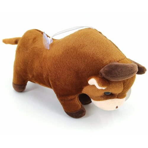 фото Мягкая игрушка корова 20 см, коричневая олми 2000