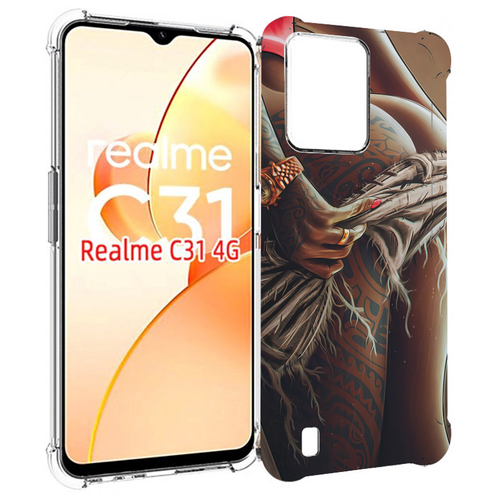 Чехол MyPads полуголая девушка фотография женский для OPPO Realme C31 задняя-панель-накладка-бампер чехол mypads фотография для oppo realme c31 задняя панель накладка бампер