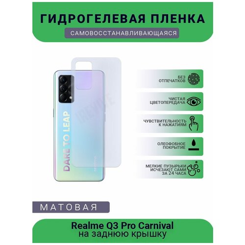 Гидрогелевая защитная пленка для телефона Realme Q3 Pro Carnival, матовая, противоударная, гибкое стекло, на заднюю крышку
