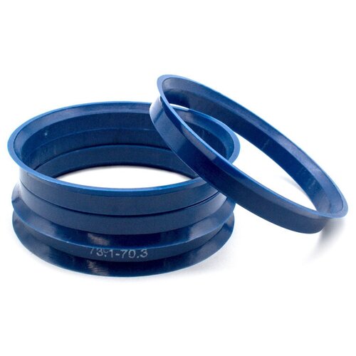 Центровочные кольца для дисков автомобильные, проставки колесные, высококачественный пластик, 73,1х70,3 DARK BLUE 4 шт