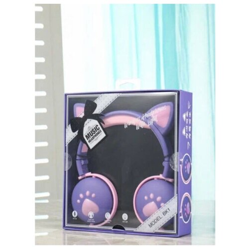 Беспроводные наушники c LED подсветкой CAT BK1 HD Call Подарочная упаковка фиолетовые 248000₽
