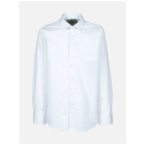 Школьная рубашка Tsarevich, размер 116-122, белый рубашка детская tsarevich pt2000 k sl размер 116 122