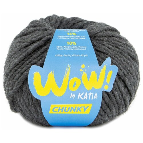 Пряжа для вязания Katia Wow-Chunky, 75% акрил, 15% шерсть, 10% альпака пряжа katia wow chunky 65 фуксия