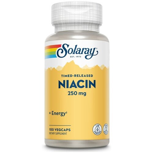 Solaray Niacin Timed Release (Ниацин замедленного высвобождения) 250 мг 100 капсул