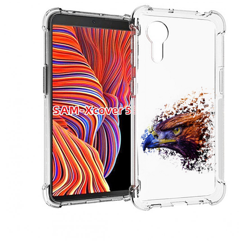 Чехол MyPads красочный орел для Samsung Galaxy Xcover 5 задняя-панель-накладка-бампер