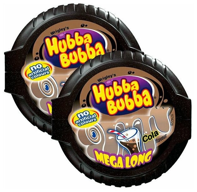 Жевательная резинка Wrigley's Hubba Bubba Mega Long со вкусом колы (Германия), 56 г (2 шт) - фотография № 3