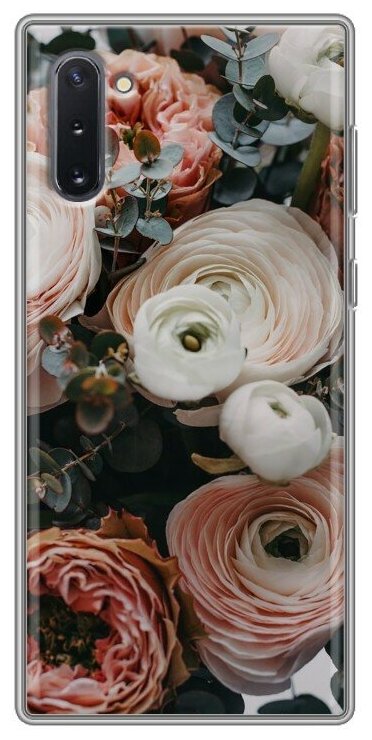 Дизайнерский силиконовый чехол для Самсунг Гэлакси Ноут 10 / Samsung Galaxy Note 10 Цветы