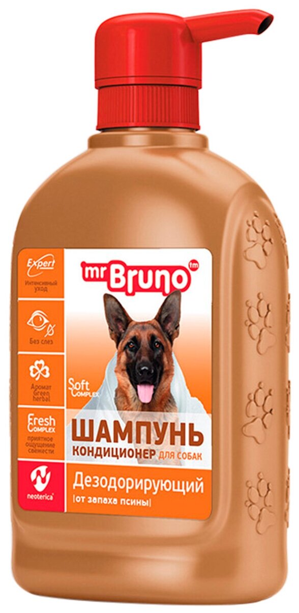 Шампунь -кондиционер Mr.Bruno №12 дезодорирующий от запаха псины 350 мл - фотография № 10