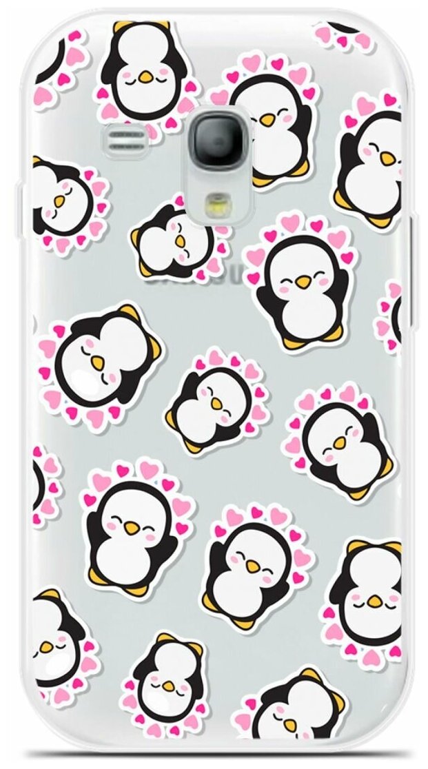 Силиконовый чехол на Samsung Galaxy S3 mini Пингвины / для Самсунг Галакси С3 Мини
