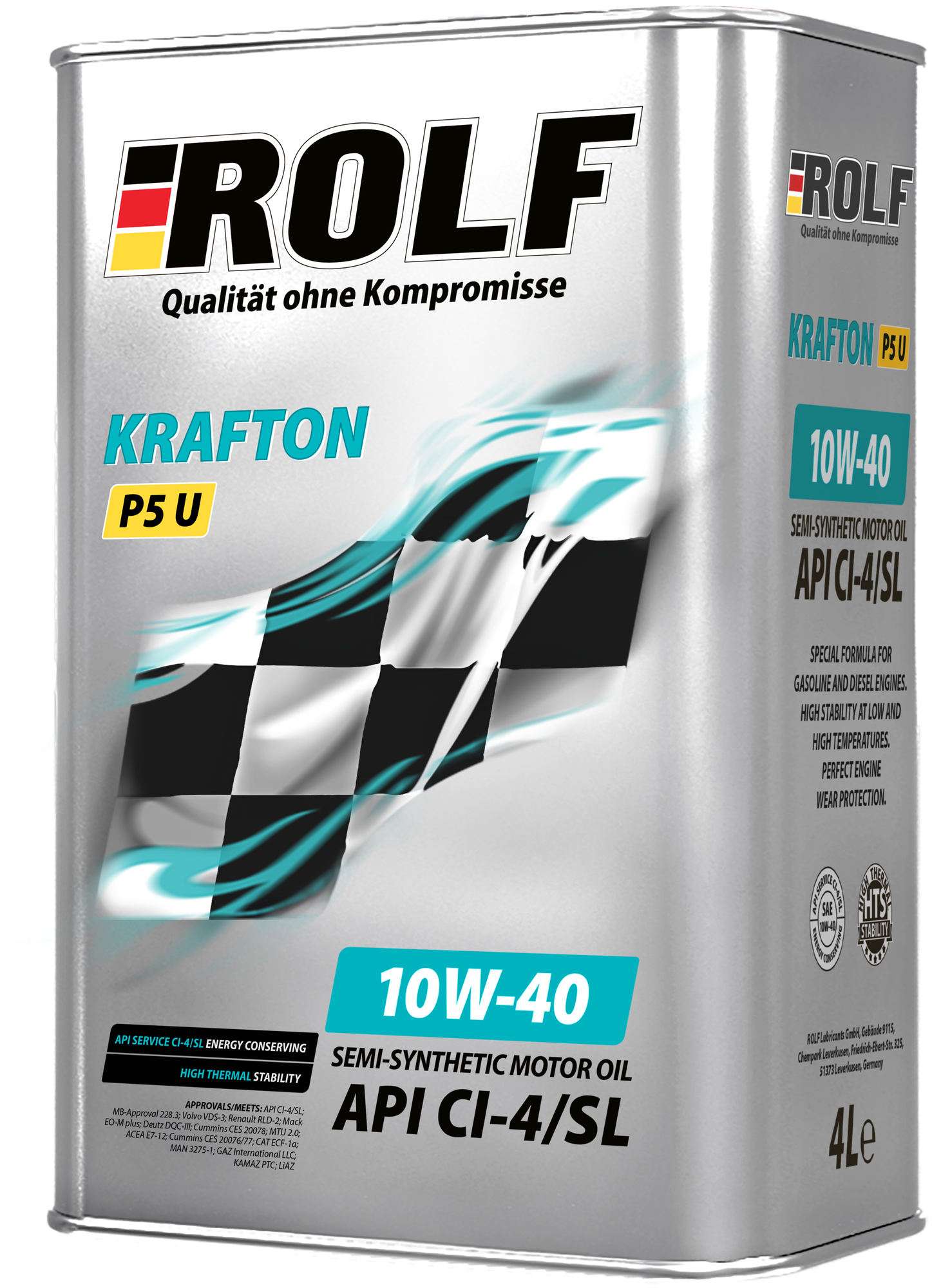 Полусинтетическое моторное масло ROLF Krafton P5 U 10W-40, 4 л