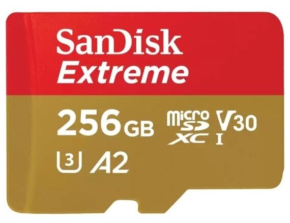 Карта памяти Sandisk micro SDXC 256Gb Extreme UHS-I U3 V30 A2 (190/130 MB/s)