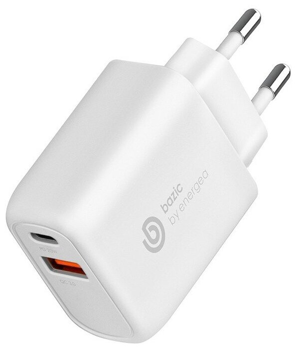 Сетевое зарядное EnergEA Bazic GoPort PD20+, USB-C PD +USB-A QC3.0/PPS, 20 Вт