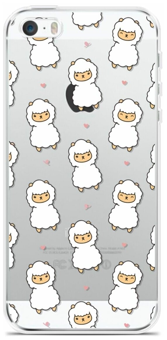 Силиконовый чехол на Apple iPhone 5/5s/SE Маленькие ламы / для Эпл Айфон 5/5C/CE