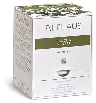 Чай ALTHAUS "Sencha Senpai" зеленый, 15 пирамидок по 2,75 г, германия, TALTHL-P00005