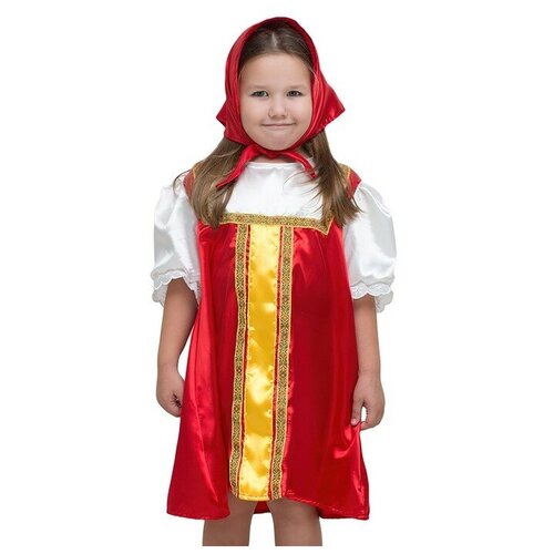 Карнавальный костюм Плясовой, цвет красный, 5-7 лет, рост 122-134 2355 костюм карнавальный плясовой зелёный 5 7 лет рост 122 134 см бока