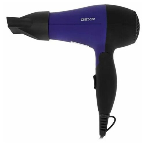 Фен для волос DEXP HD-1000 фиолетовый/черный компактный, 1000 Вт, шнур - 1.8 м