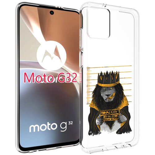 Чехол MyPads лев в законе для Motorola Moto G32 задняя-панель-накладка-бампер