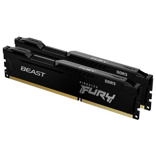 Оперативная память для компьютера 16Gb 2x8Gb PC3-12800 1600MHz DDR3 DIMM CL10 Kingston FURY Beast Black KF316C10BBK216 1047800₽