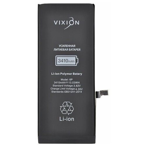 аккумулятор для iphone xr vixion 2942 mah с монтажным скотчем Аккумулятор для iPhone 6 Plus (Vixion) усиленная (3410 mAh) с монтажным скотчем