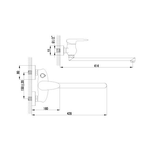 Смеситель для ванны LEMARK серия Flame LM4417C