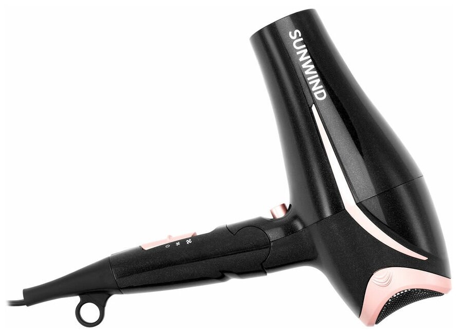 Фен для волос, проводной фен, портативный складной фен 2200Вт, SunWind черно розовый - фотография № 4