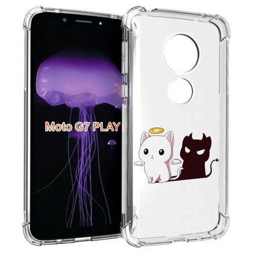 Чехол MyPads котик-с-злой-тенью для Motorola Moto G7 Play задняя-панель-накладка-бампер