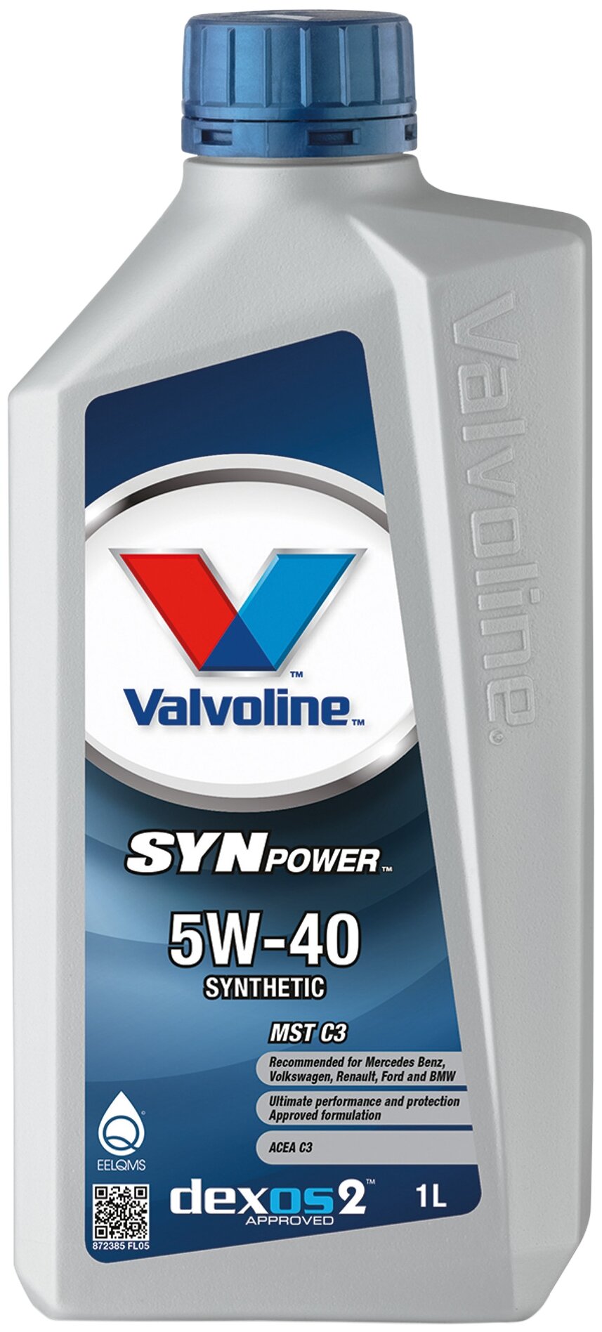 Синтетическое моторное масло VALVOLINE SynPower MST C3 5W-40, 1 л, 1 кг