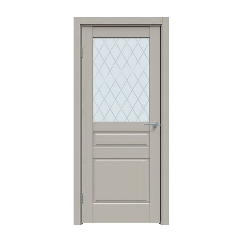 Дверь межкомнатная, Модель 633 ПО, Цвет Шелл Грей, Стекло Ромб, 600x2000мм, Комплект