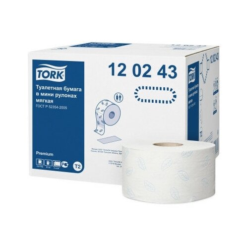 Купить Мягкая туалетная бумага в мини рулонах Tork Premium T2 120243 (рул.), белый, Туалетная бумага и полотенца