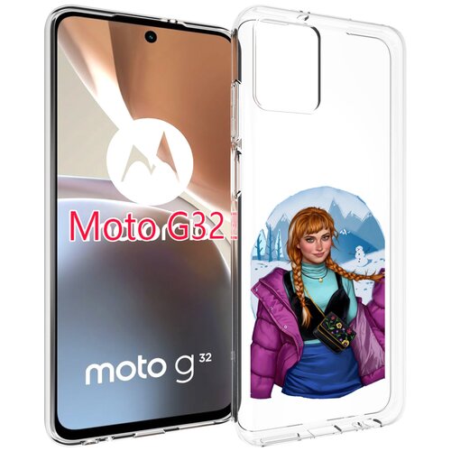 Чехол MyPads девушка-в-фиолетовой-куртке женский для Motorola Moto G32 задняя-панель-накладка-бампер чехол mypads девушка в фиолетовой куртке женский для motorola moto e7 power задняя панель накладка бампер