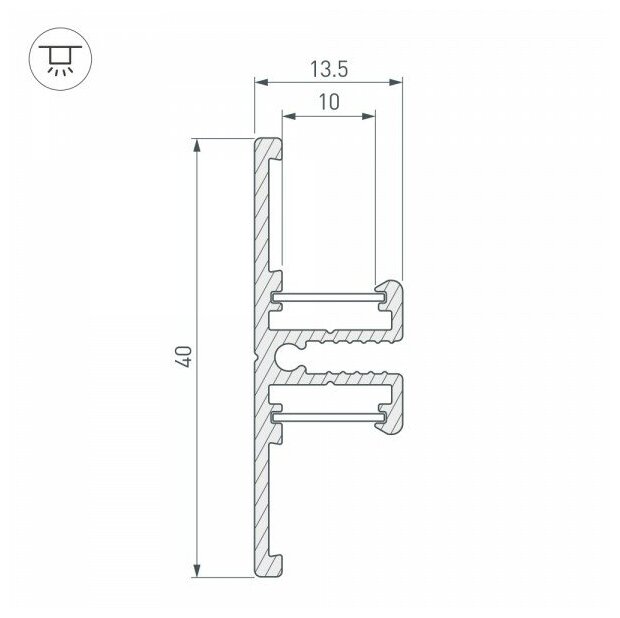016981 Профиль TOP-BACK-2000 ANOD (P10) Arlight - фото №3