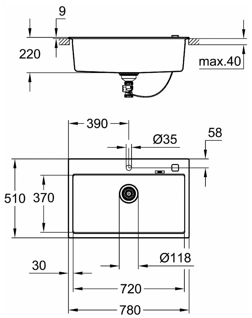 Кухонная мойка Grohe 31652AP0 черный гранит - фотография № 3