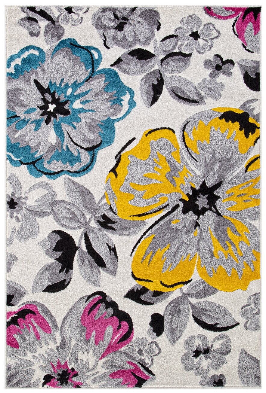 фото Ковёр Merinos Rio 120x180 прямоугольный кремовый/серый C055