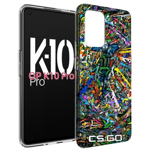 Чехол MyPads CS GO guns skins мужской для OPPO K10 Pro задняя-панель-накладка-бампер чехол mypads cs go guns skins мужской для iphone 14 pro задняя панель накладка бампер