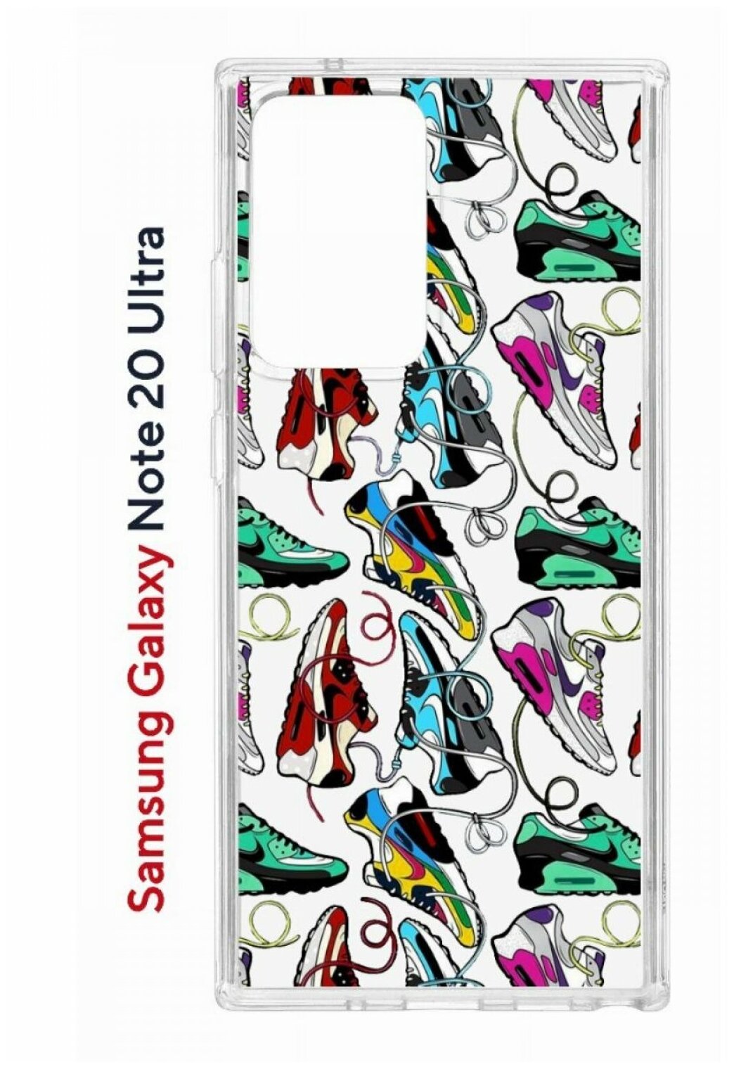 Чехол для Samsung Galaxy Note 20 Ultra Kruche Print Кроссы Nike Air, противоударный силиконовый бампер с рисунком, пластиковая накладка с защитой камеры