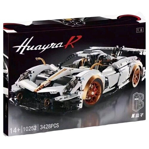 конструктор technic гоночный спорткар 340 деталей ky6104 ребенку Конструктор/ Huayrar R/ Техник/ Белый гоночный спорткар/ 3428 деталей/ 10252/ ребенку