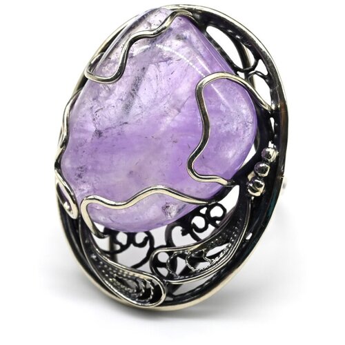 Кольцо Радуга Камня, аметист, размер 18.5, белый, мультиколор кольцо радуга камня аметист размер 18 мультиколор