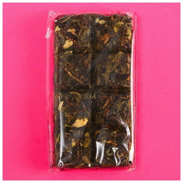 Чайная плитка «Самообман» вкус: летний рассвет (китайский крупнолистовой зелёный чай - фотография № 3