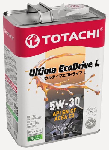 Изображение товара Синтетическое моторное масло TOTACHI Ultima Ecodrive L 5W-30, 4 л