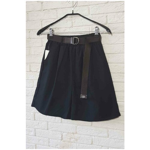 фото Шорты модные шорты женские летние оверсайз хлопковые молодежные шортики укороченные на резинке тканевые из хлопка свободного кроя на лето из ткани короткие на высокой талии посадкой пляжные на море пляж х/б на девочку xs подростковые легкие на отдых, размер 44/46, черный bgt