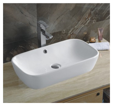Раковина для ванной. Раковина накладная CeramaLux 9217 белый с внутренним переливом - фотография № 2