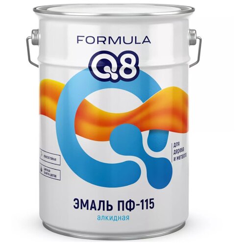 Эмаль ПФ-115 алкидная Formula Q8, глянцевая, 20 кг, голубая эмаль пф 115 алкидная formula q8 глянцевая 1 9 кг вишневая