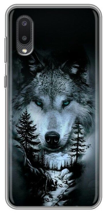 Дизайнерский силиконовый чехол для Самсунг Галакси А02 / Samsung Galaxy A02 Лесной волк