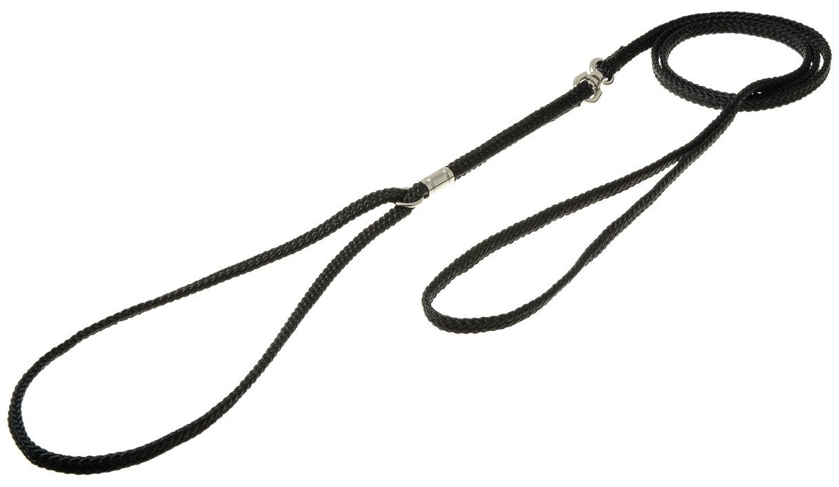 Ринговка для собак (поводок-удавка фиксирующая) для дрессировки и выставки / для средних пород, Zoo One с кольцом, 8 мм, черная / PEA-08 BL
