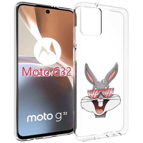 Чехол MyPads крутой-заяц для Motorola Moto G32 задняя-панель-накладка-бампер
