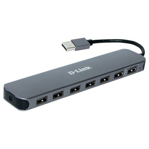 Разветвитель USB 2.0 D-Link DUB-H7 7порт. черный (DUB-H7/F1A)