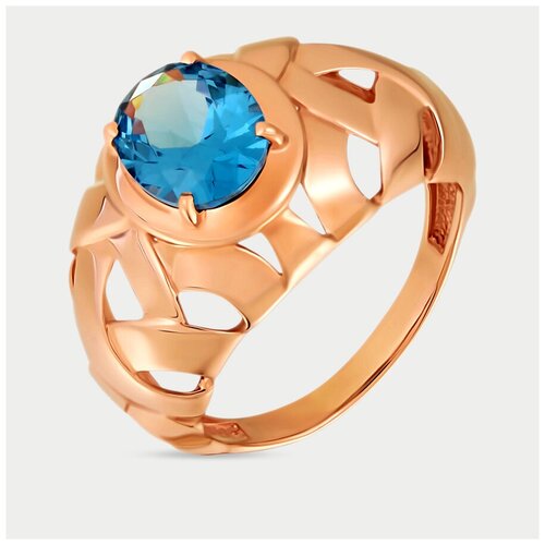 фото Кольцо из розового золота 585 пробы с топаз swiss ситалл (арт. 100-1573) (17,5 / 3,97 / 4500000275492) gold center