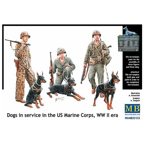 Master Box Сборная модель Собаки на службе в корпусе морской пехоты США, 1/35 сержант морской пехоты сша 1 16 16005 1