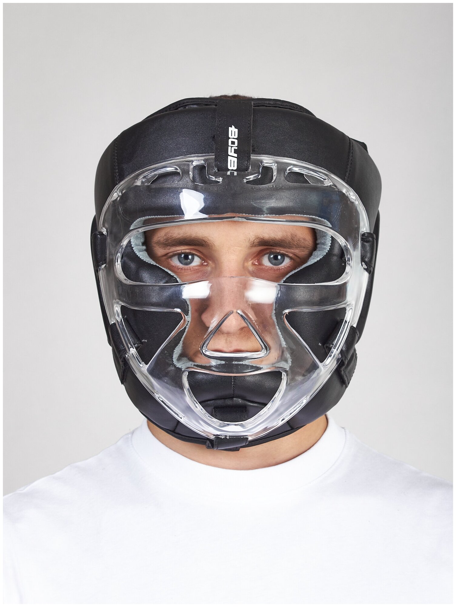Шлем с пластиковым забралом BoyBo Flexy черный BP2006 (XL)