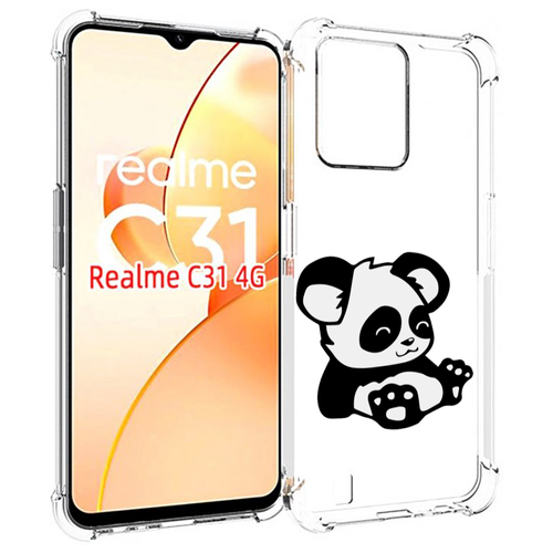 Чехол MyPads панда-детеныш детский для OPPO Realme C31 задняя-панель-накладка-бампер чехол mypads панда детеныш детский для oppo reno 5a задняя панель накладка бампер
